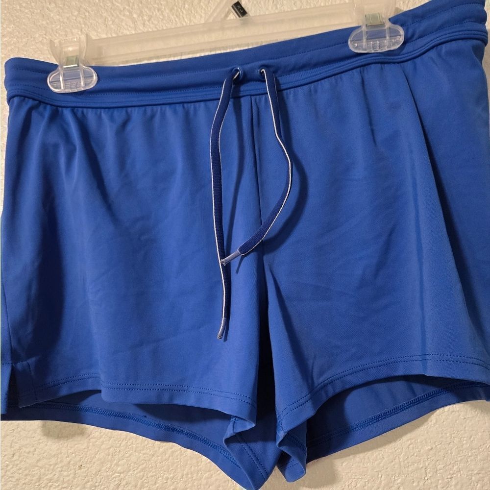 Lands' End Blue Athletic Shorts Smooth Performance Fabric
